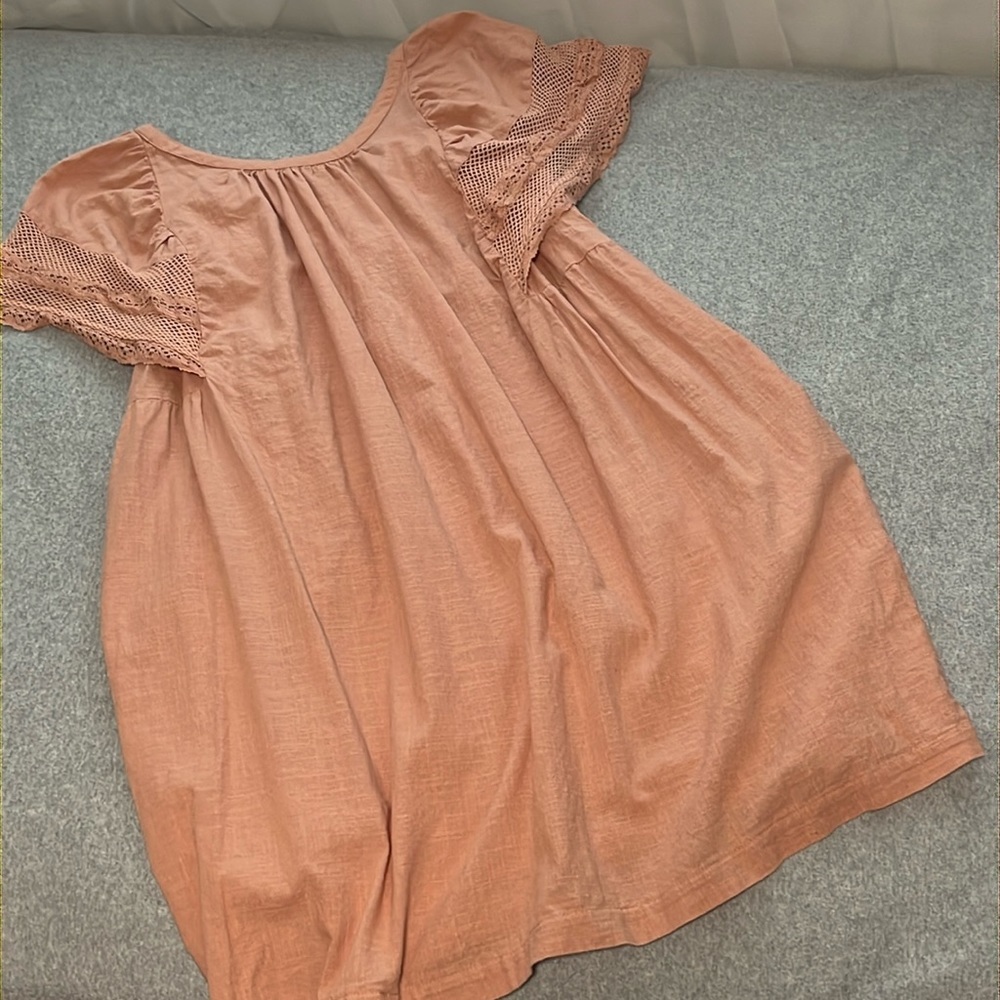 Lagenlook Boho Dress Large Cotton Lace Slouchy Coastal Beachie Artsy Summer